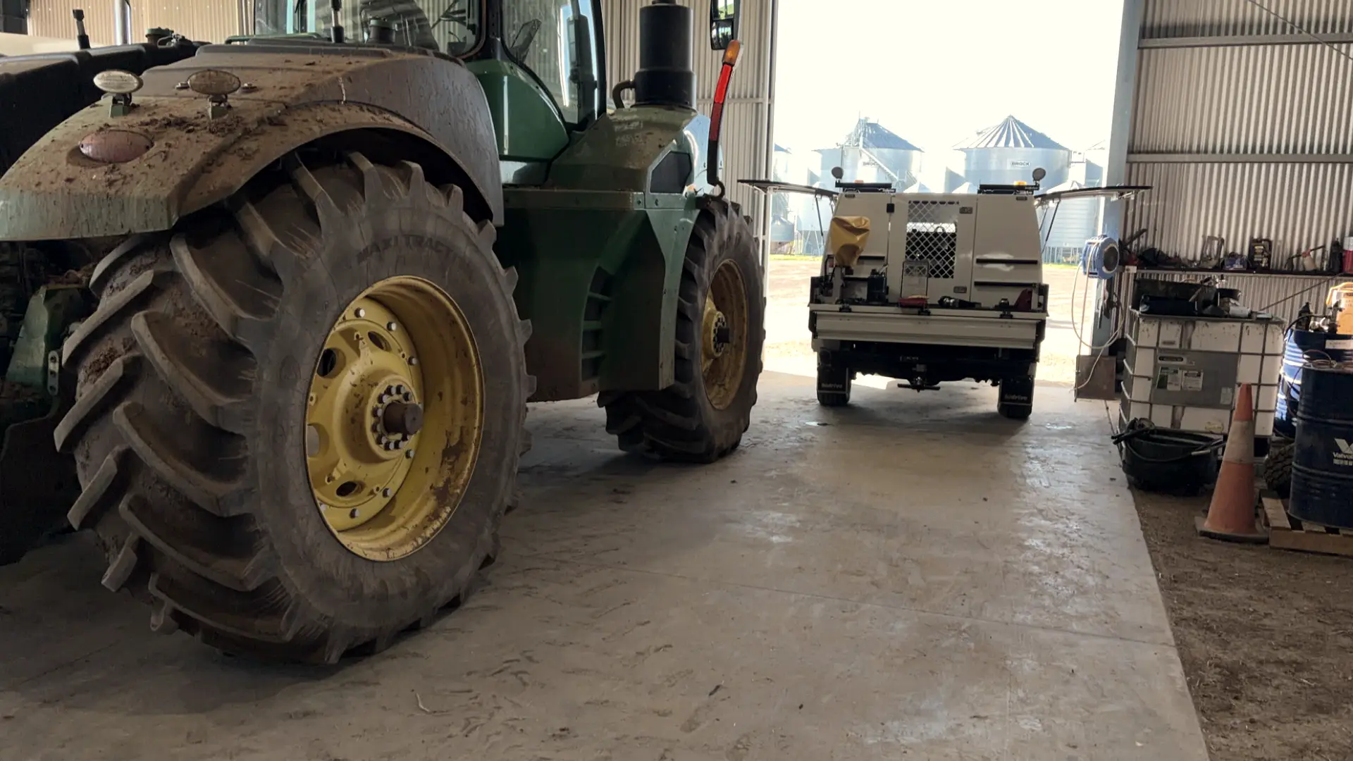 Troy's on-site welding ute parked at a farm workshop near Bendigo